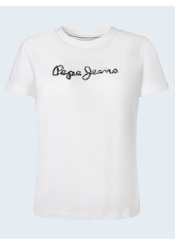 Pepe Jeans FOOTWEAR Koszulka w kolorze białym ze sklepu Limango Polska w kategorii Bluzki damskie - zdjęcie 173967093