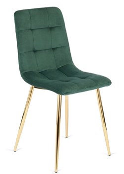 Zielone welurowe eleganckie krzesło w stylu glamour - Azlo ze sklepu Edinos.pl w kategorii Krzesła - zdjęcie 173967420