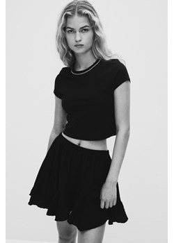 H & M - Krótki T-shirt ze zdobieniami - Czarny ze sklepu H&M w kategorii Bluzki damskie - zdjęcie 173968113
