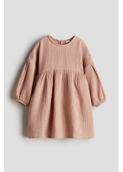H & M - Sukienka z bawełnianego muślinu - Beżowy ze sklepu H&M w kategorii Sukienki dziewczęce - zdjęcie 173968124
