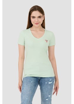 GUESS Miętowy t-shirt Mini Triangle Tee, Wybierz rozmiar XL ze sklepu outfit.pl w kategorii Bluzki damskie - zdjęcie 173970201