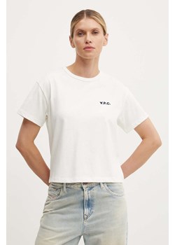 A.P.C. t-shirt bawełniany t-shirt boxy petit vpc damski kolor biały COHBQ.F26390 ze sklepu ANSWEAR.com w kategorii Bluzki damskie - zdjęcie 173970740