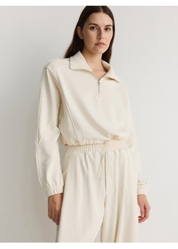 Reserved - Bluza z rozpinanym golfem - złamana biel ze sklepu Reserved w kategorii Bluzy damskie - zdjęcie 173974223