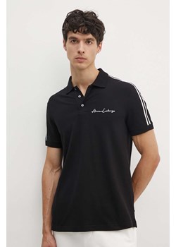 Armani Exchange polo męski kolor czarny z aplikacją 8NZFSG ZJ81Z ze sklepu ANSWEAR.com w kategorii T-shirty męskie - zdjęcie 173975100