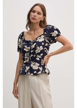 Polo Ralph Lauren bluzka bawełniana damska kolor granatowy wzorzysta 211935137 ze sklepu ANSWEAR.com w kategorii Bluzki damskie - zdjęcie 173975233