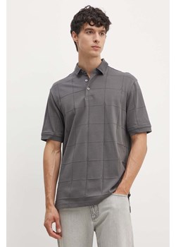 Armani Exchange polo bawełniane kolor szary gładki 6DZFLJ ZJ2ZZ ze sklepu ANSWEAR.com w kategorii T-shirty męskie - zdjęcie 173975514