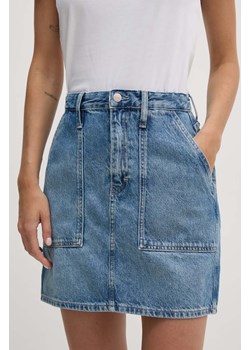Calvin Klein Jeans spódnica jeansowa kolor niebieski mini ołówkowa J20J223681 ze sklepu ANSWEAR.com w kategorii Spódnice - zdjęcie 173975524