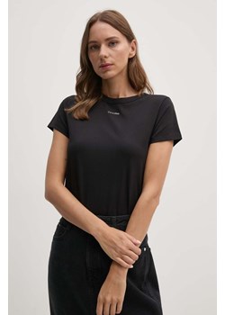 Calvin Klein t-shirt bawełniany damski kolor czarny K20K207212 ze sklepu ANSWEAR.com w kategorii Bluzki damskie - zdjęcie 173975572