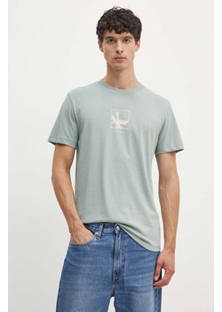 Calvin Klein Jeans t-shirt bawełniany męski kolor zielony z nadrukiem J30J325687 ze sklepu ANSWEAR.com w kategorii T-shirty męskie - zdjęcie 173975622