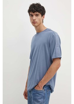 Armani Exchange t-shirt bawełniany męski kolor niebieski z aplikacją 6DZTLA ZJ9JZ ze sklepu ANSWEAR.com w kategorii T-shirty męskie - zdjęcie 173975632