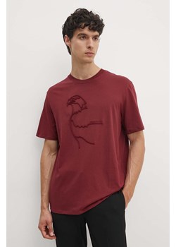 Armani Exchange t-shirt bawełniany męski kolor bordowy z aplikacją XM000044 AF10334 ze sklepu ANSWEAR.com w kategorii T-shirty męskie - zdjęcie 173975662