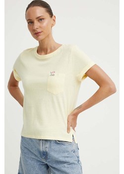 Levi&apos;s t-shirt bawełniany damski kolor żółty ze sklepu ANSWEAR.com w kategorii Bluzki damskie - zdjęcie 173975793