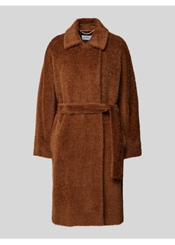 Płaszcz z wełny lana z wiązanym paskiem model ‘IPPY’ ze sklepu Peek&Cloppenburg  w kategorii Płaszcze damskie - zdjęcie 173976424