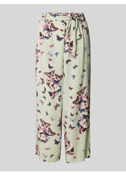 Spodnie materiałowe o rozkloszowanym kroju z wiązanym paskiem model ‘ELISABETH’ ze sklepu Peek&Cloppenburg  w kategorii Spodnie damskie - zdjęcie 173976564