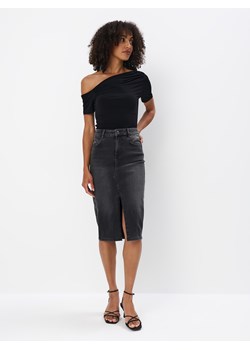 Mohito - Jeansowa spódnica midi - czarny ze sklepu Mohito w kategorii Spódnice - zdjęcie 173976893