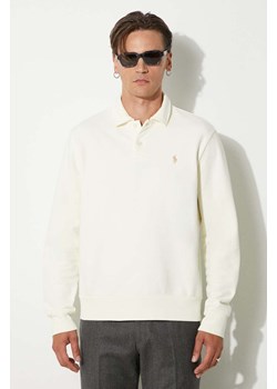 Polo Ralph Lauren bluza Loopback Terry Longsleeve męska kolor beżowy gładka 710951755 ze sklepu PRM w kategorii Bluzy męskie - zdjęcie 173978033