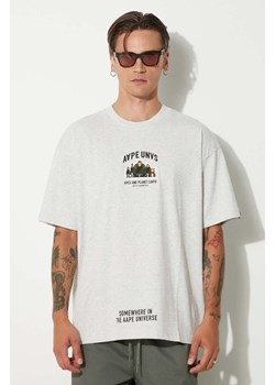 AAPE t-shirt bawełniany Basic Tee męski kolor szary z nadrukiem AAPTEM1493XAM ze sklepu PRM w kategorii T-shirty męskie - zdjęcie 173978162