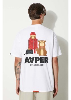 AAPE t-shirt bawełniany Theme Tee męski kolor biały z nadrukiem AAPTEM1497XXM ze sklepu PRM w kategorii T-shirty męskie - zdjęcie 173978164