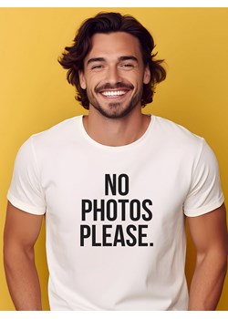 WOOOP Koszulka &quot;No Photos Please&quot; w kolorze białym ze sklepu Limango Polska w kategorii T-shirty męskie - zdjęcie 173979433