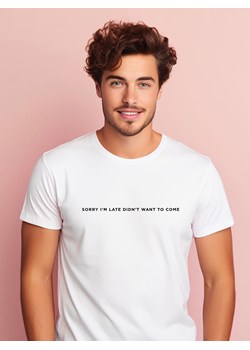 WOOOP Koszulka &quot;Sorry I´m late&quot; w kolorze białym ze sklepu Limango Polska w kategorii T-shirty męskie - zdjęcie 173979434