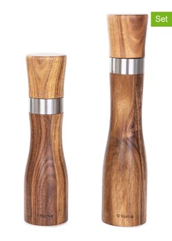 Homla Młynki (2 szt.) "Mooka" w kolorze jasnobrązowym ze sklepu Limango Polska w kategorii Młynki do soli i pieprzu - zdjęcie 173979830