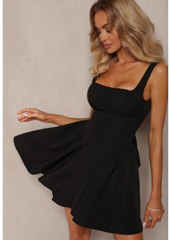 Czarna Sukienka na Ramiączkach o Rozkloszowanym Kroju Tastorea ze sklepu Renee odzież w kategorii Sukienki - zdjęcie 173980600