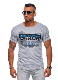 T-shirt męski z nadrukiem 1979S - szary ze sklepu Edoti w kategorii T-shirty męskie - zdjęcie 173980732