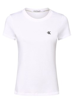 Calvin Klein Jeans Koszulka damska Kobiety Bawełna biały jednolity ze sklepu vangraaf w kategorii Bluzki damskie - zdjęcie 173980790
