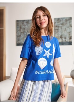 Sinsay - Koszulka z nadrukiem - niebieski ze sklepu Sinsay w kategorii Bluzki dziewczęce - zdjęcie 173983232