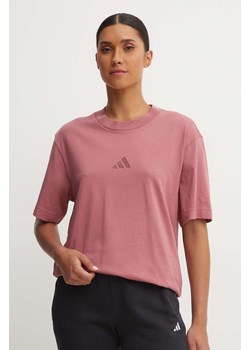 adidas t-shirt bawełniany All SZN damski kolor różowy IY6786 ze sklepu ANSWEAR.com w kategorii Bluzki damskie - zdjęcie 173983781