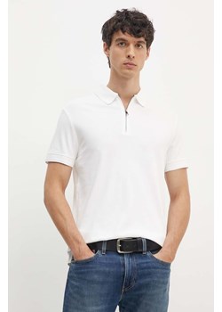 Tommy Hilfiger polo bawełniane kolor biały gładki ze sklepu ANSWEAR.com w kategorii T-shirty męskie - zdjęcie 173983872