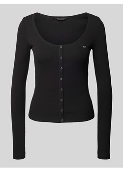 Bluzka o kroju slim fit z długim rękawem i okrągłym dekoltem model ‘BUTTON THRU’ ze sklepu Peek&Cloppenburg  w kategorii Bluzki damskie - zdjęcie 173983994