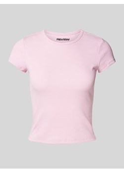Krótki T-shirt z okrągłym dekoltem ze sklepu Peek&Cloppenburg  w kategorii Bluzki damskie - zdjęcie 173984124