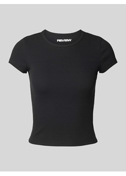 Krótki T-shirt z okrągłym dekoltem ze sklepu Peek&Cloppenburg  w kategorii Bluzki damskie - zdjęcie 173984220