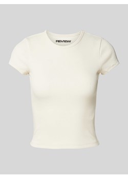 Krótki T-shirt z okrągłym dekoltem ze sklepu Peek&Cloppenburg  w kategorii Bluzki damskie - zdjęcie 173984490