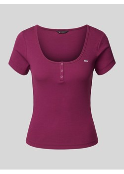 T-shirt o kroju slim fit z okrągłym dekoltem model ‘HENLEY’ ze sklepu Peek&Cloppenburg  w kategorii Bluzki damskie - zdjęcie 173984511