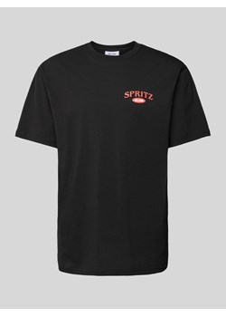 T-shirt z prążkowanym,okrągłym dekoltem model ‘SPRITZ’ ze sklepu Peek&Cloppenburg  w kategorii T-shirty męskie - zdjęcie 173984761