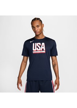 Męski T-shirt do koszykówki Nike USA Practice - Niebieski ze sklepu Nike poland w kategorii T-shirty męskie - zdjęcie 173984870