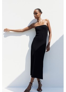 H & M - Sukienka bandeau z dzianiny w prążki - Czarny ze sklepu H&M w kategorii Sukienki - zdjęcie 173985023