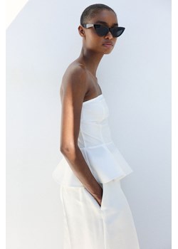 H & M - Top bandeau z baskinką - Biały ze sklepu H&M w kategorii Bluzki damskie - zdjęcie 173985112