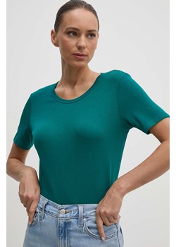 United Colors of Benetton t-shirt bawełniany damski kolor zielony ze sklepu ANSWEAR.com w kategorii Bluzki damskie - zdjęcie 173988170