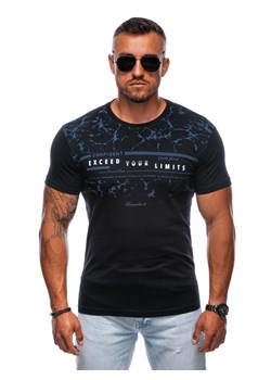 T-shirt męski z nadrukiem 1988S - czarny ze sklepu Edoti w kategorii T-shirty męskie - zdjęcie 173990194