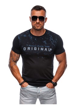 T-shirt męski z nadrukiem 1984S - czarny ze sklepu Edoti w kategorii T-shirty męskie - zdjęcie 173990204