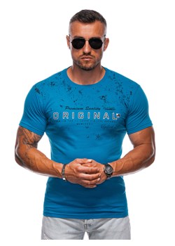T-shirt męski z nadrukiem 1984S - niebieski ze sklepu Edoti w kategorii T-shirty męskie - zdjęcie 173990240