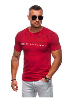 T-shirt męski z nadrukiem 1988S - czerwony ze sklepu Edoti w kategorii T-shirty męskie - zdjęcie 173990313