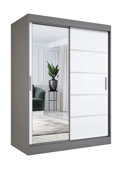 Dwudrzwiowa szafa przesuwna antracyt + biały 150 cm D3-A29 ze sklepu Edinos.pl w kategorii Szafy - zdjęcie 173991330