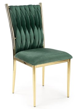 Zielone welurowe krzesło glamour - Sarix ze sklepu Edinos.pl w kategorii Krzesła - zdjęcie 173991343