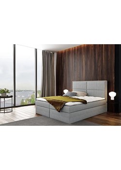 Duże tapicerowane łóżko z zagłówkiem Frezja 200x200 - 44 kolory ze sklepu Edinos.pl w kategorii Łóżka i materace - zdjęcie 173991561