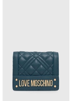Love Moschino portfel damski kolor zielony JC5601PP1LLA0000 ze sklepu ANSWEAR.com w kategorii Portfele damskie - zdjęcie 173991770