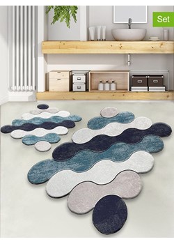 Colourful Cotton Dywaniki łazienkowe (2 szt.) &quot;Circle&quot; w kolorze niebieskim ze sklepu Limango Polska w kategorii Akcesoria łazienkowe - zdjęcie 173992414